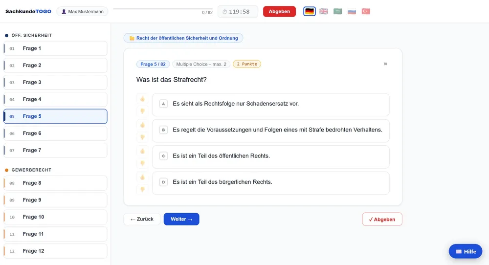 Der Prüfungssimulator am PC